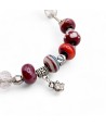 REBECCA | Pulsera con cuentas y colgantes | Color Rojo | Murano-Store