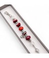 REBECCA | Pulsera con cuentas y colgantes | Color Rojo | Murano-Store