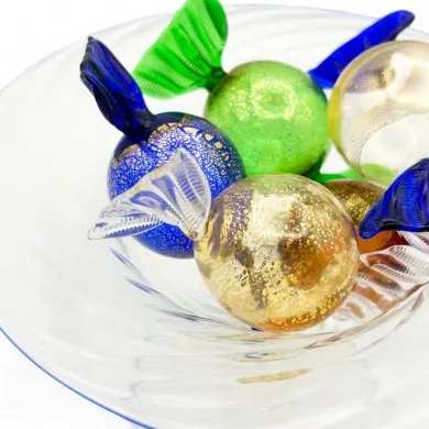 VENERE | Kristall und Gold Große Glasbonbons | Murano-Store