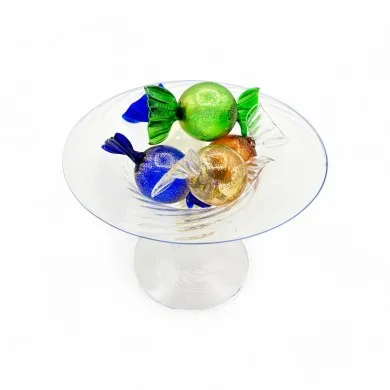 VENERE | Kristall und Gold Große Glasbonbons | Murano-Store