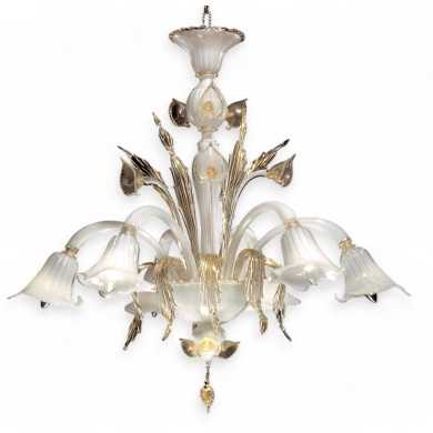 Aquatico | Murano chandelier | Milk White | Murano-Store