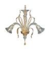 SAN POLO | Candelabro de 3 luzes com pormenores dourados | Murano-Store