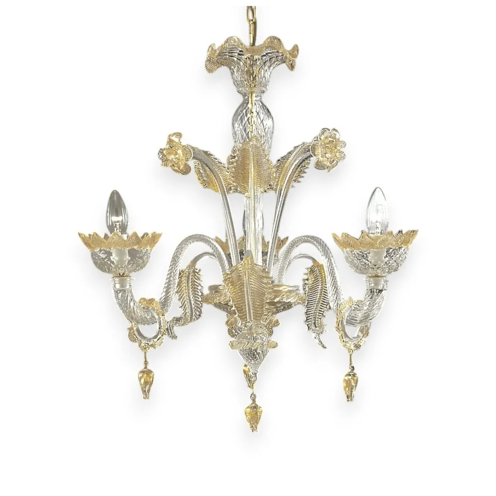 SAN GIORGIO | Lustre clássico veneziano de 3 luzes | Murano-Store
