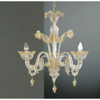 SAN GIORGIO | Lustre clássico veneziano de 3 luzes | Murano-Store