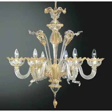 SAN GIORGIO | Lustre de cristal dourado personalizável | Murano-Store