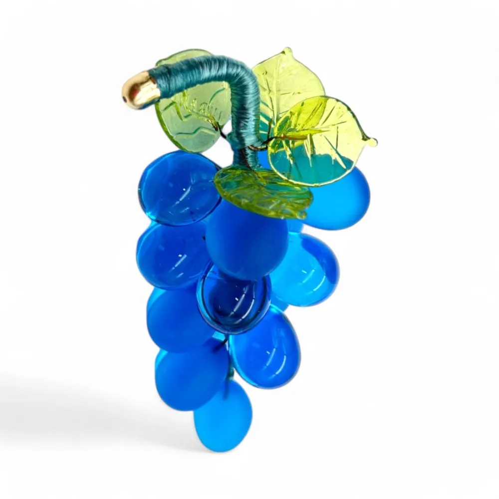 VIGNA | Grappolo d'uva 14 Chicchi | Azzurro satinato | Murano Store