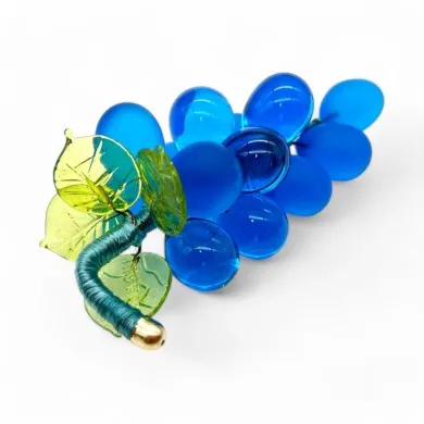 VIGNA | Grappolo d'uva 14 Chicchi | Azzurro satinato | Murano Store