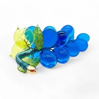 VIGNA | Grappolo d'uva 14 Chicchi | Azzurro satinato | Murano Store