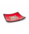 GEOX | Red Plate with Murrine | Murano-Store