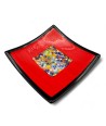 GEOX | Piatto Rosso con Murrine | Murano-Store