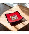 GEOX | Red Plate with Murrine | Murano-Store