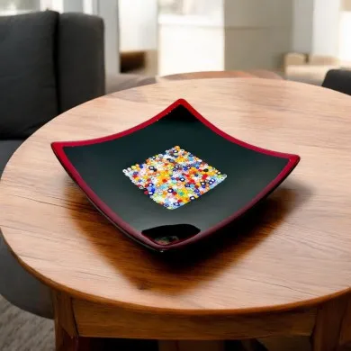 GEOX | Plaque design noire avec Murrine | Murano-Store