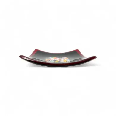 GEOX | Schwarze Untertasse mit Murrine | Murano-Store