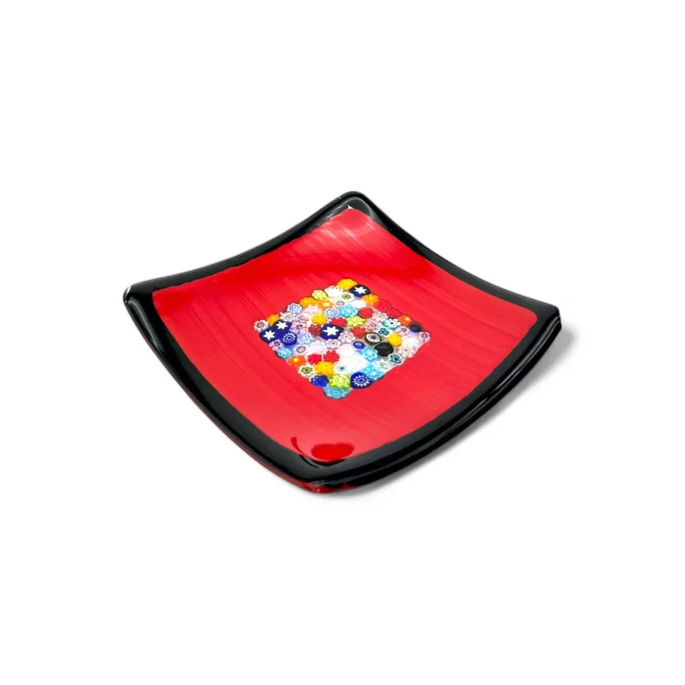 GEOX | Tabuleiro vermelho com Murrine | Murano-Store