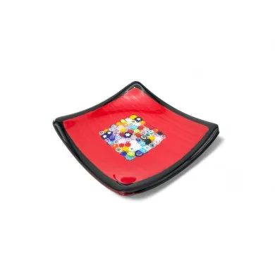 GEOX | Tabuleiro vermelho com Murrine | Murano-Store