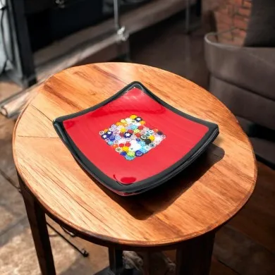 GEOX | Tabuleiro vermelho com Murrine | Murano-Store