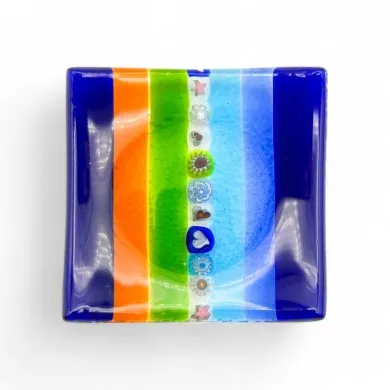 MADDALENA | Multicolored Saucer with Murrine | Murano-Store