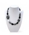 GAUGUIN | Collier moderne noir et blanc | Murano-Store