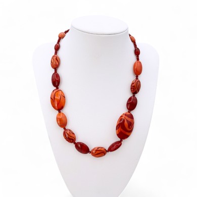 GAUGUIN | Colar moderno coral vermelho | Murano-Store