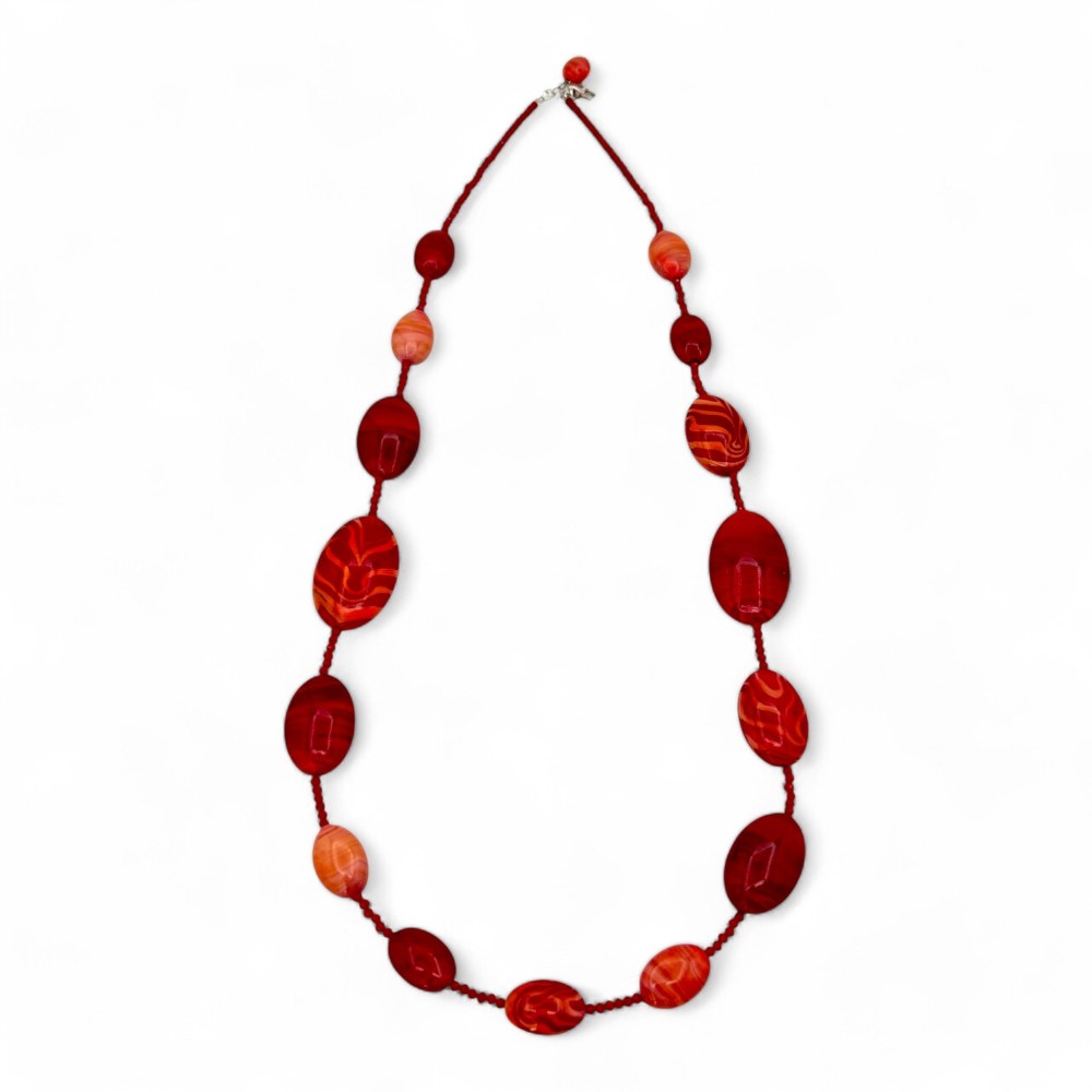 GAUGUIN | Collar moderno rojo coral | Murano-Store