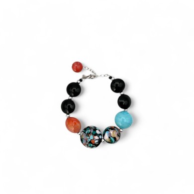 POLLOK | Bracelet with Black Beads | Murano-Store