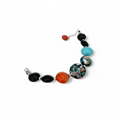 POLLOK | Bracelet avec perles noires | Murano-Store