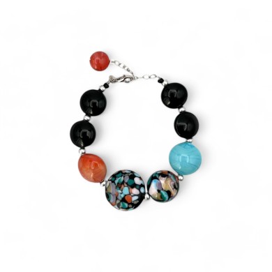 POLLOK | Bracelet with Black Beads | Murano-Store