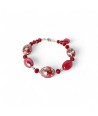 MONET | Pulsera con cuentas rojo Burdeos | Murano-Store