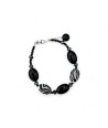 GAUGUIN | Bracelet avec perles noires et blanches | Murano-Store