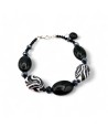 GAUGUIN | Bracelet avec perles noires et blanches | Murano-Store