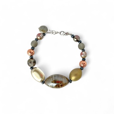 BOURGEOIS | Pulsera con perlas beige | Murano-Store