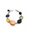 JENNA | Black Green Amber Bead Bracelet | Murano-Store