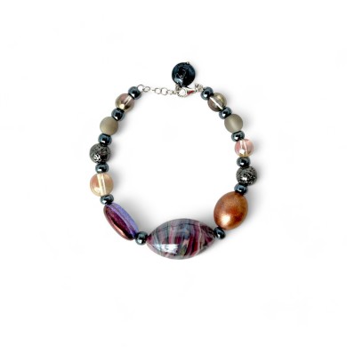 BOURGEOIS | Pulsera con cuentas de amatista | Murano-Store