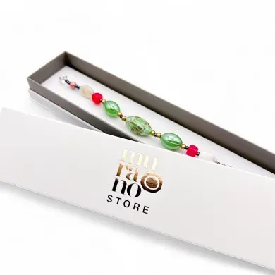 RIVERA | Bracciale perle verdi con Avventurina | Murano-Store