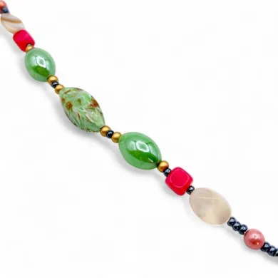 RIVERA | Bracciale perle verdi con Avventurina | Murano-Store