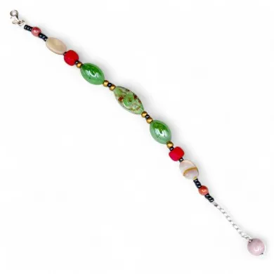RIVERA | Bracciale perle verdi con Avventurina | Murano-Store