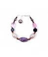RIVERA | Lila und blaues Perlenarmband mit Aventurin | Murano-Store