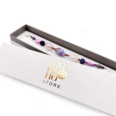 RIVERA | Lila und blaues Perlenarmband mit Aventurin | Murano-Store