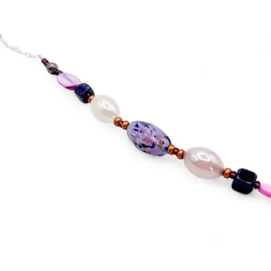 RIVERA | Lila und blaues Perlenarmband mit Aventurin | Murano-Store