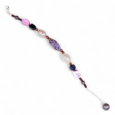 RIVERA | Lila und blaues Perlenarmband mit Aventurin | Murano-Store