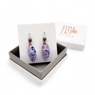 RIVERA | Lila und Blaue Ohrringe mit Adventurin | Murano-Store