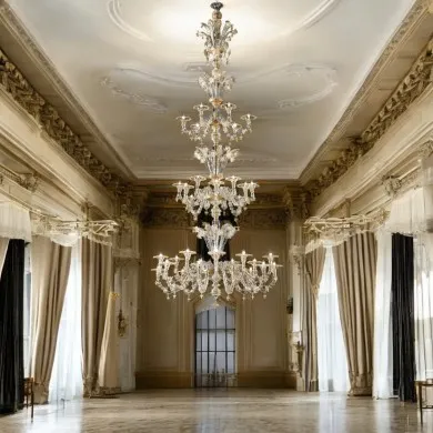 ABU DHABI | Luxuoso lustre dourado de 3 anos de armazenamento | Murano-Store