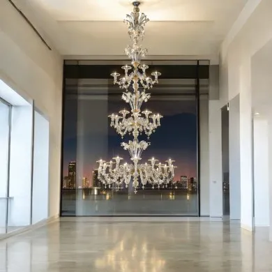ABU DHABI | Luxuriöser 3-stöckiger Gold-Kronleuchter | Murano-Store