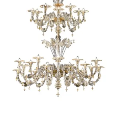 ABU DHABI | Luxuoso lustre dourado de 3 anos de armazenamento | Murano-Store