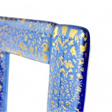 REMEMBRANCES | BLUE photo frame | decorated with gold leaf | Murano-Store