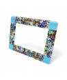 ARMONIA | Light Blue Photo Frame with Murrine | Murano-Store