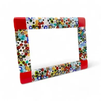 ARMONIA | Fotorahmen Rot mit Murrine | Murano-Store