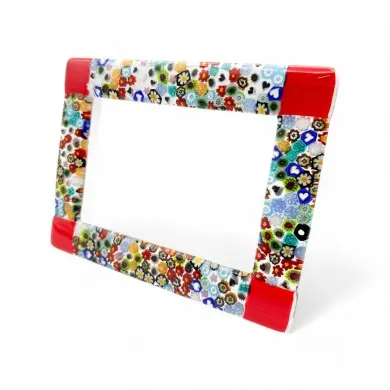 ARMONIA | Fotorahmen Rot mit Murrine | Murano-Store