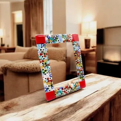 ARMONIA | Fotorahmen Rot mit Murrine | Murano-Store