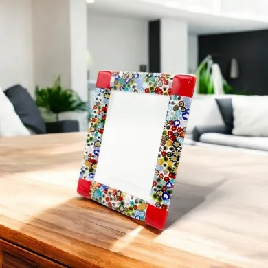 ARMONIA | Fotorahmen Rot mit Murrine | Murano-Store
